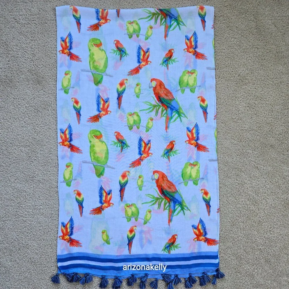 Talbots Lightweight Scarf Parrots Macaw Lovebird Bird
